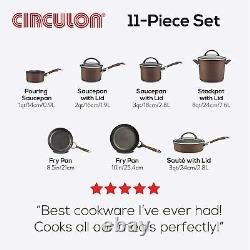 Circulon Symmetry 11 Piece Saucepan/Frying Pan Set Hard Anodised