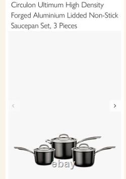 Circulon Ultimum Forged Aluminium 3 Piece Saucepan Set Brand New Black £190