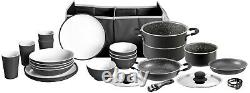 Complete Camping Kitchen Set Melamine & Non-Stick Stacking Sauce pan Pirate Mepo