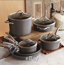Contemporary Nonstick 11-Piece Fry Pan Saucepan Saute Stock Pot Lid Cookware Set