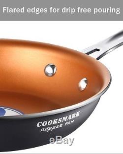 Cooksmark 10Pc Cookware Set Round Kitchenware Lids Pans Non-Stick Induction NEW