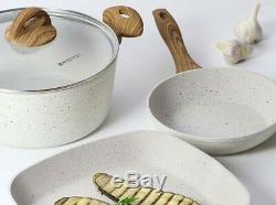 Cookware Ceramic Natural Stone Wood Energy Saving Pots Pans Saucepan Non  Stick,  #white #cookware Pots,…