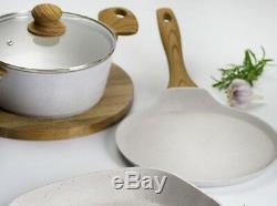 Cookware Ceramic Natural Stone Wood Energy Saving Pots Pans Saucepan Non Stick
