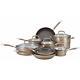Cookware Hard Anodised Induction 13 Piece Set Bronze Pan Saucepan Non Stick Pot