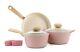 Cookware Pots Pans Set 5 Piece Pink Ceramic Frying Stockpot Kitchen Gift New