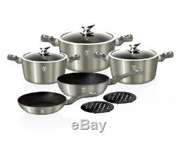 Cookware Set 10-pcs Pot Pan Saucepan Induction Hob GB Berlinger Haus Bh-1219n