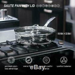Cookware Set 16-Piece Stainless Steel Non Stick Pots and Pan Sets, Induction Hob