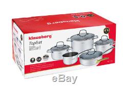 Cookware Set 18/10 9-pcs Pot Frying Pan Induction Gas Hob GB Klausberg Kb-7215
