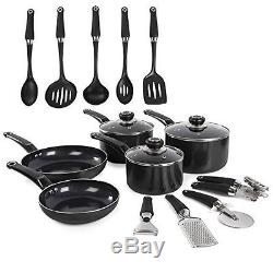 Cookware Set Aluminum Non-Stick Kitchen Pots and Pans Set & Utensils (14-Piece)