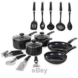 Cookware Set Aluminum Non-Stick Kitchen Pots and Pans Set & Utensils (14-Piece)
