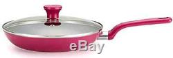Cookware Set Fry Pans Pot Cooker NonStick Frying Skillet Measuring Spoon Pink
