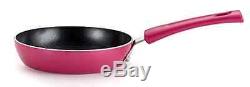 Cookware Set Fry Pans Pot Cooker NonStick Frying Skillet Measuring Spoon Pink