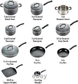 Cookware Set Hard Anodized Nonstick 17 Piece Pots & Pans Lids Scratch Resistant