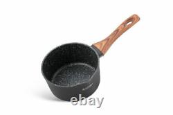 Cookware Set Induction Non Stick Marble Granite 15 Piece Pots Pans Lids Saucepan