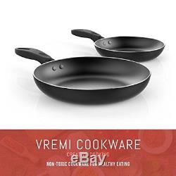 Cookware Set Lids Oven Safe Teal Non Stick 15 PCS US Nonstick black Pots Pans