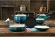 Cookware Set Non-Stick Coating 10 Piece Ocean Teal Ceramic Pots And Pans Set