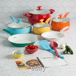 Cookware Set Nonstick Interior Ceramic Kitchen Pots Pans Diswasher 16 Pieces NEW