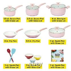 Cookware Set Nonstick Interior Ceramic Kitchen Pots Pans + accessories 16 Piece