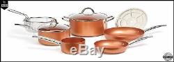 Copper Chef Cookware 9-Pc. Round Pan Set Aluminum Steel With Ceramic Non-Stick