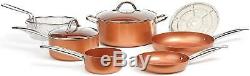 Copper Chef Cookware 9-Pc. Round Pan Set Aluminum Steel With Ceramic Non-Stick