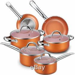 Copper Chef Cookware Set With Lids Nonstick Aluminum Pots and Frying Pans Set