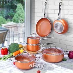 Copper Chef Cookware Set With Lids Nonstick Aluminum Pots and Frying Pans Set