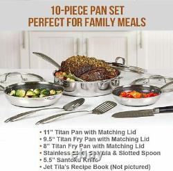 Copper Chef Titan Pan 10-Piece Cookware Set Non-Stick Frying Pans with Recipe Book