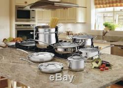 Cuisinart Contour Stainless Steel 13-Piece Cookware Set and Lids, Pan Pans Pots