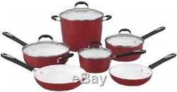 Cuisinart Cookware Set 10 Piece Non Stick Stock Pot Skillet Pans Lids Oven Safe