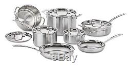 Cuisinart MultiClad Pro 12-Piece Kitchen Cookware Set Stainless Steel Pots Pans