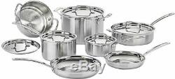 Cuisinart Multi Clad Pro Stainless 12 Pc Cookware Set Pots Pans Lids New In Box
