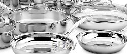Cuisinart Stainless Steel 17-Piece Cookware Set Cooking Dinner Pan Nonstick
