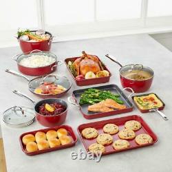 Curtis Stone 14-piece DuraPan Nonstick All-Purpose Cookware Set-Red