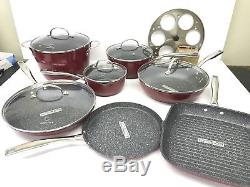 Curtis Stone DuraPan 13-piece Forged Nonstick Cookware Set Red Dura-Pan