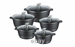 Die Cast Cookware 5pc Set Non Stick Coated Stockpot Casserole Cooking Pot
