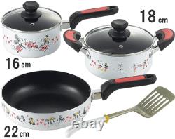 Disney Mickey Minnie Mouse kitchen Cooking Wear pot pan frying pan 3 set IH gas