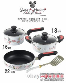 Disney Mickey Minnie Mouse kitchen Cooking Wear pot pan frying pan 3 set IH gas