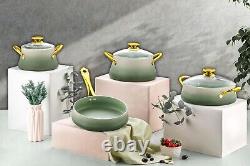 Dora Collection 7-Piece Non-Stick Granite Cookware Set (Green)