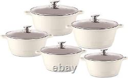 Durane Die-Cast Stockpot 3 Layer Non-Stick Coated Casserole Set with Vented Glas