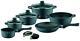 ELO Black Die-Cast Aluminum Kitchen Cookware Pots and Pans Set with Durable