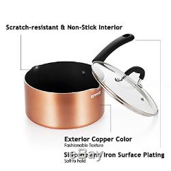EPPMO Copper Nonstick Cookware Set, Dishwasher Safe and Oven Safe Pots and Pans