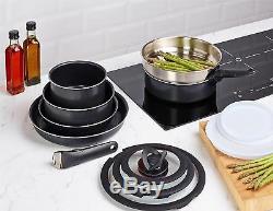 Essential Non-stick Saucepan Set, 13 Pieces Dishwasher Black- Tefal Ingenio