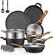 FOHERE Pots and Pans Set with Lids 15 PCS, Aluminum Nonstick Induction Cookware