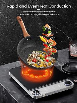 FOHERE Pots and Pans Set with Lids 15 PCS, Aluminum Nonstick Induction Cookware