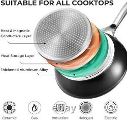 Fadware Pots and Pans Sets, Non Stick Cookware Set 10-Piece for All Cooktops, In