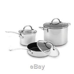 Farberware Stainless Steel Cookware Set Nonstick 10 Piece Pan and Pots Kitchen