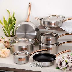 Fleischer and Wolf London Tri-Ply 12-Piece Cookware Set Pots and Pans
