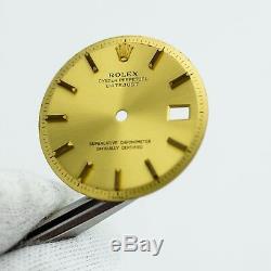 Gen Rolex Two Tone Gold Stick Dial DateJust Pie Pan Non Quickset Slow Set 1601
