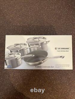 Genuinely Le Creuset 3 Ply Stainless Steel Non Stick 4 Piece Set