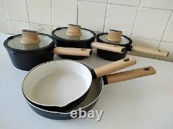 George Home Aluminium Black Sahara 5 Pieces Nonstick Pan Set